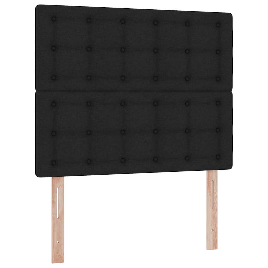 LED krevet za pohranu s madracem Crna 120 x 190 cm Tkanina
