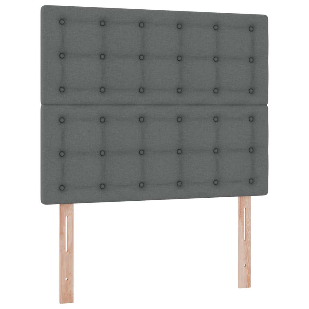 LED krevet za pohranu s madracem Tamnosiva 120 x 200 cm Tkanina