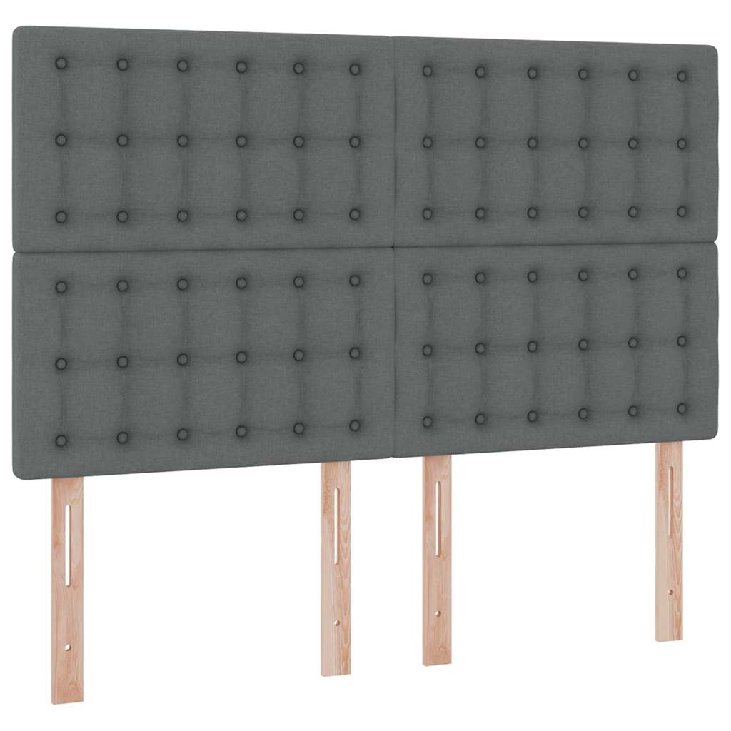 LED krevet za pohranu s madracem Tamnosiva 140 x 200 cm Tkanina
