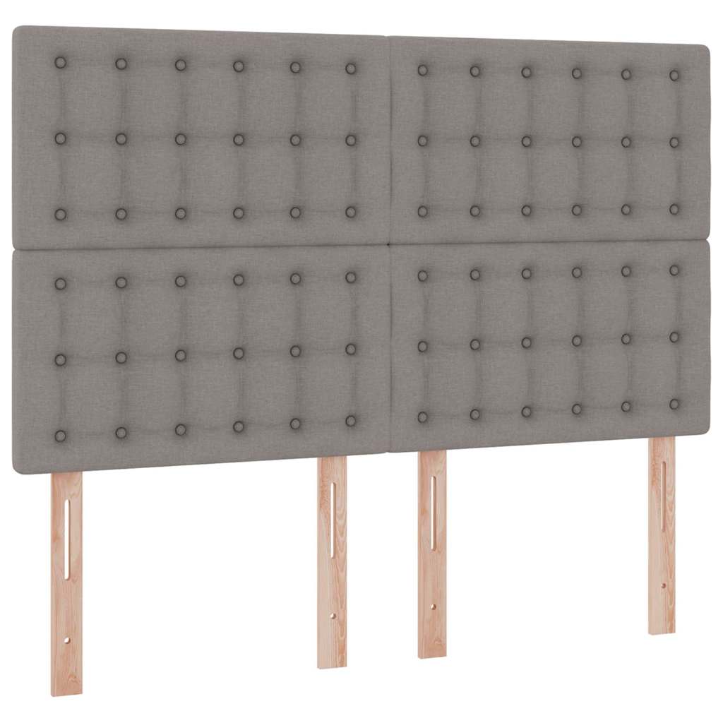 LED krevet za pohranu s madracem Sivosmeđa 140 x 200 cm Tkanina