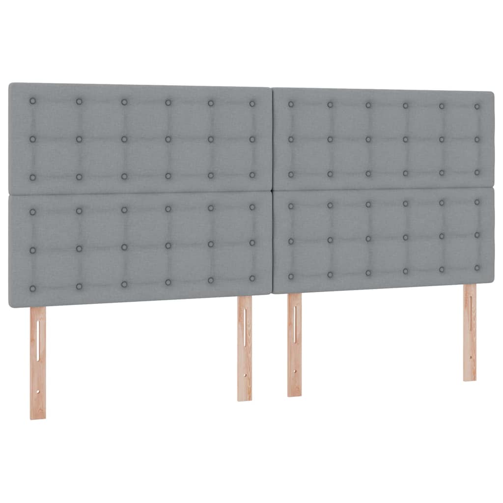 LED krevet za pohranu s madracem Svjetlosiva 200 x 200 cm 204 x 200 x 128 cm