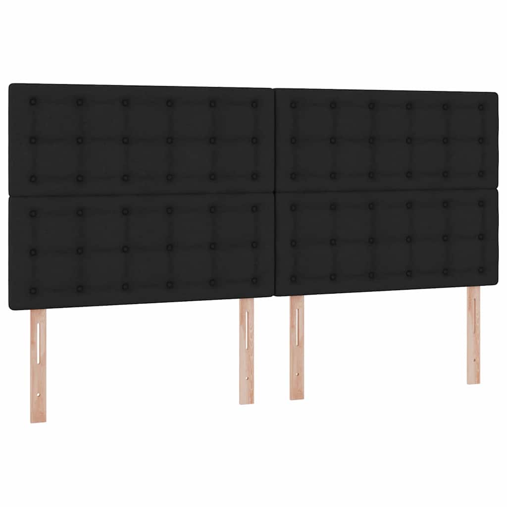 LED krevet za pohranu s madracem Crna 200 x 200 cm Tkanina