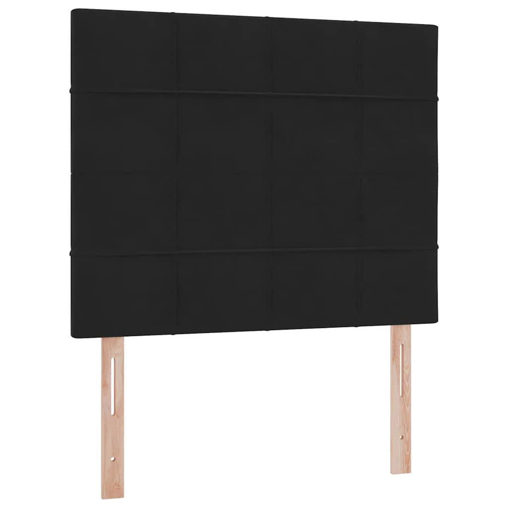 LED krevet za pohranu s madracem Crna 120 x 200 cm Baršun