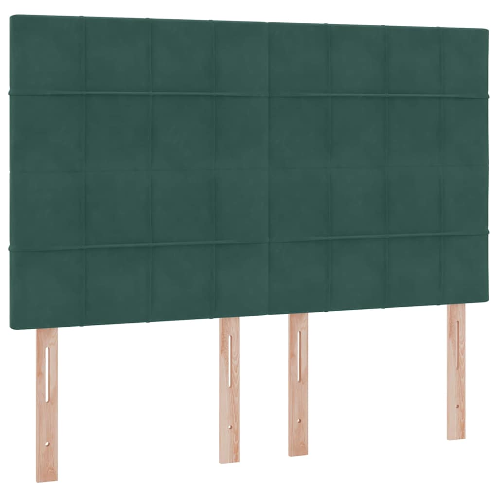 LED krevet za pohranu s madracem Tamnozelena 140 x 200 cm