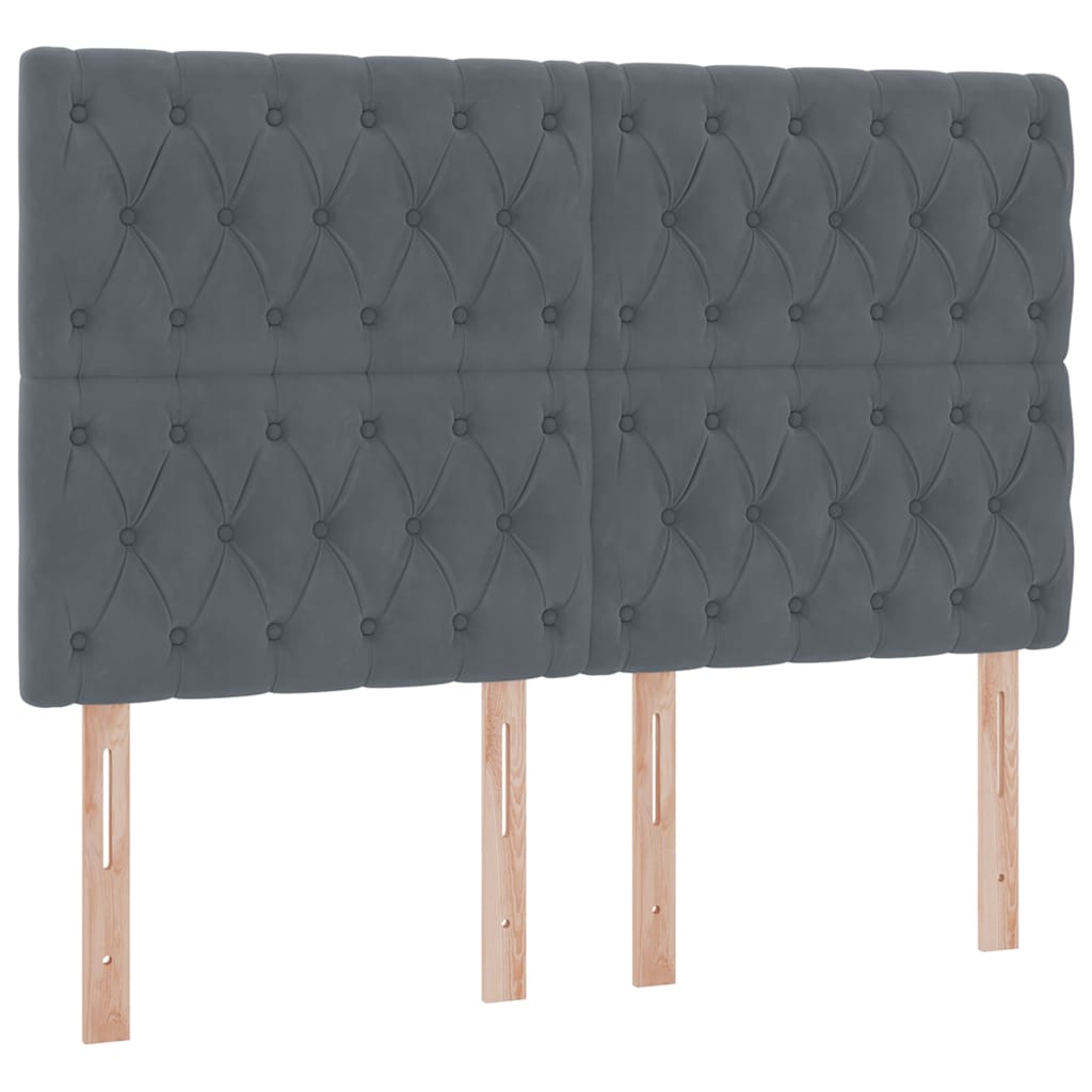 LED krevet za pohranu s madracem Tamnosiva 140 x 190 cm Baršun