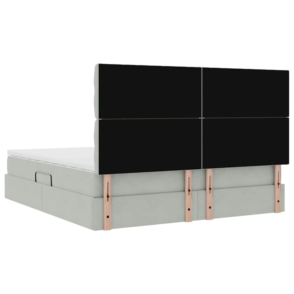 LED krevet za pohranu s madracem Svjetlosiva 180 x 200 cm 204 x 180 x 128 cm