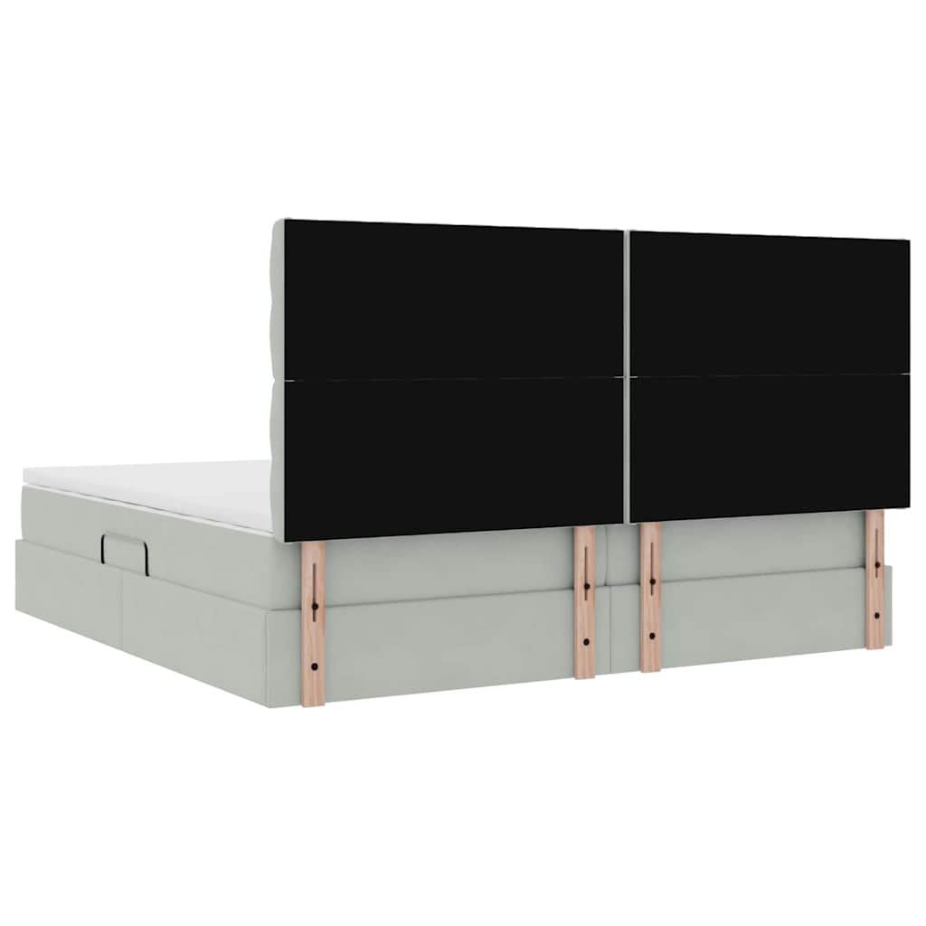 LED krevet za pohranu s madracem Svjetlosiva 200 x 200 cm 204 x 200 x 128 cm