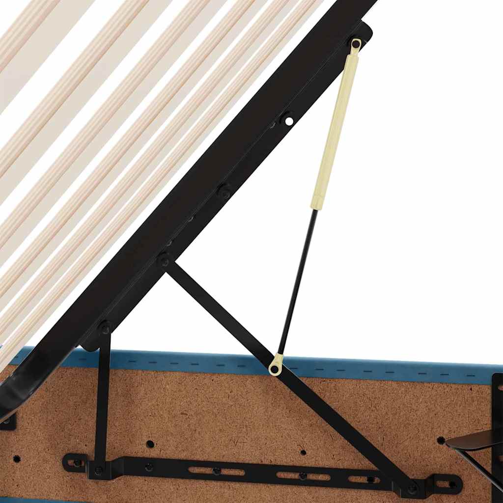 LED krevet za pohranu s madracem Tamno plava 90 x 200 cm Baršun
