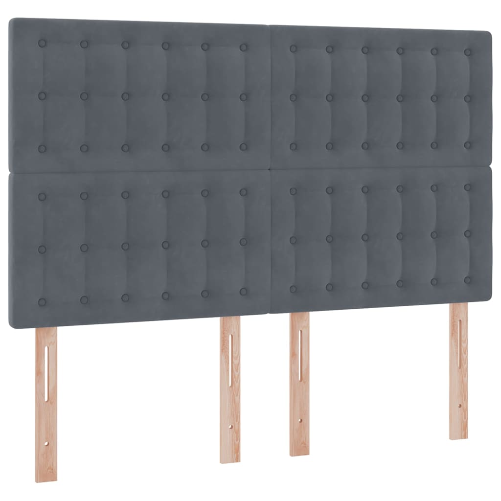 LED krevet za pohranu s madracem Tamnosiva 140 x 190 cm Baršun
