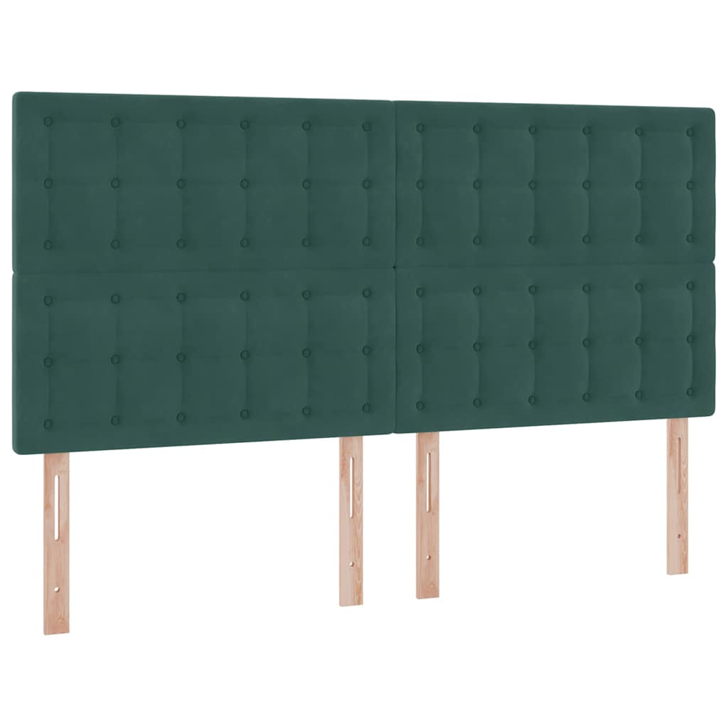 LED krevet za pohranu s madracem Tamnozelena 180 x 200 cm