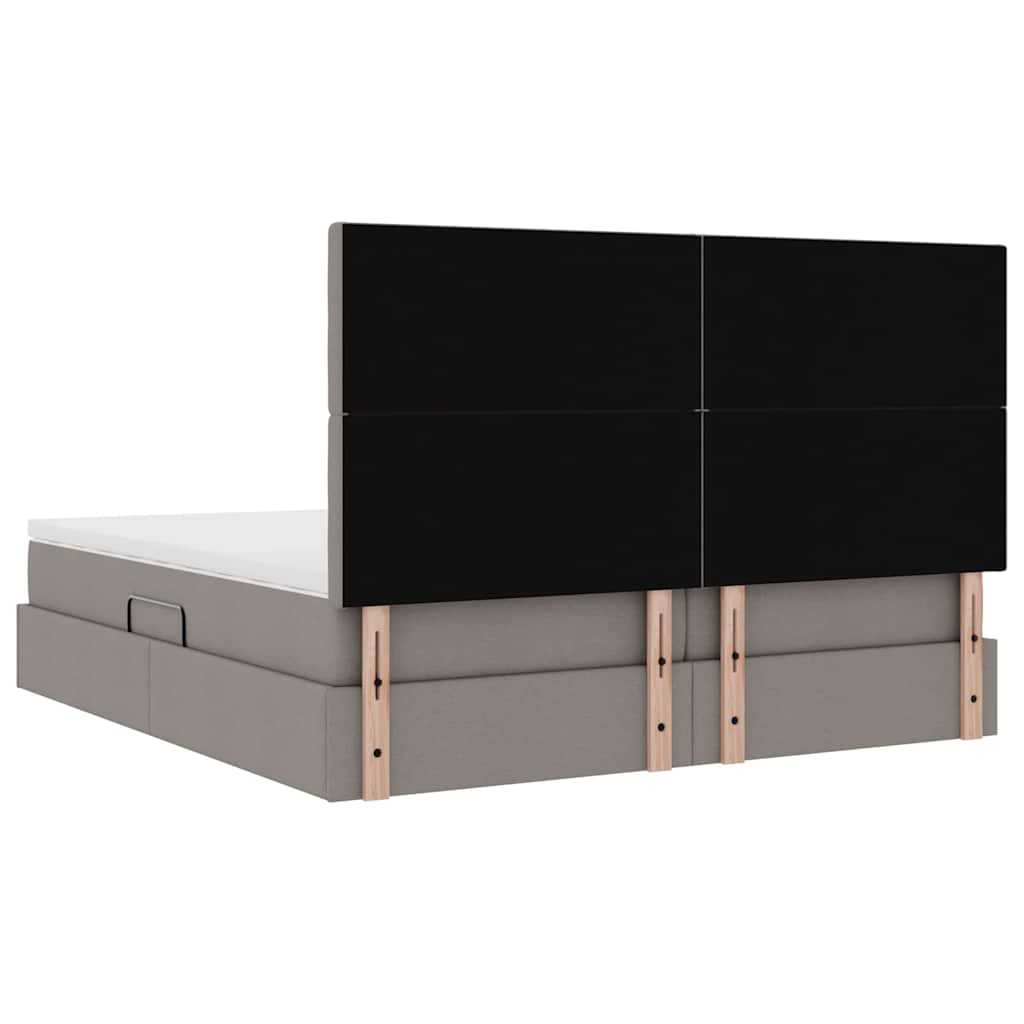 LED krevet za pohranu s madracem Sivosmeđa 180 x 200 cm Tkanina