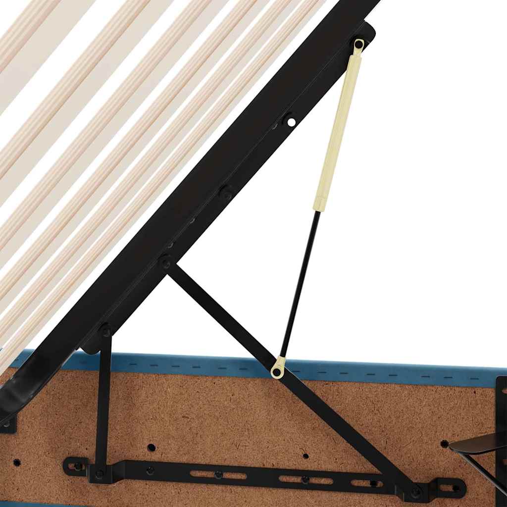 LED krevet za pohranu s madracem Tamno plava 180 x 200 cm