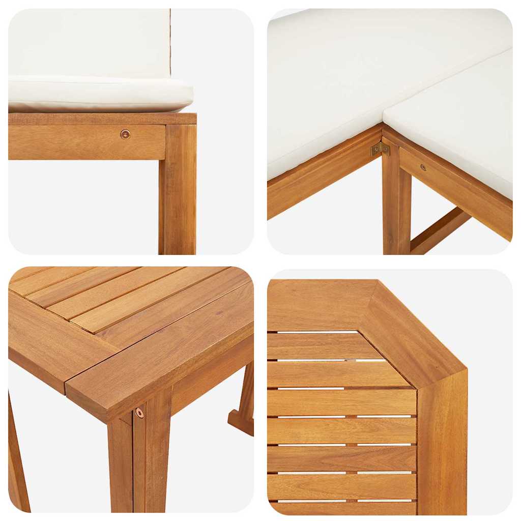 Set vrtne klupe 2 pcs Smeđa Čvrsto drvo akacije
