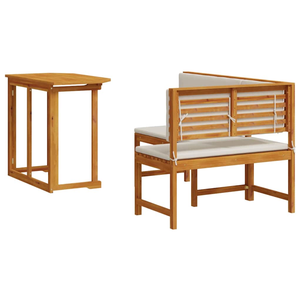 Set vrtne klupe 2 pcs Smeđa Čvrsto drvo akacije