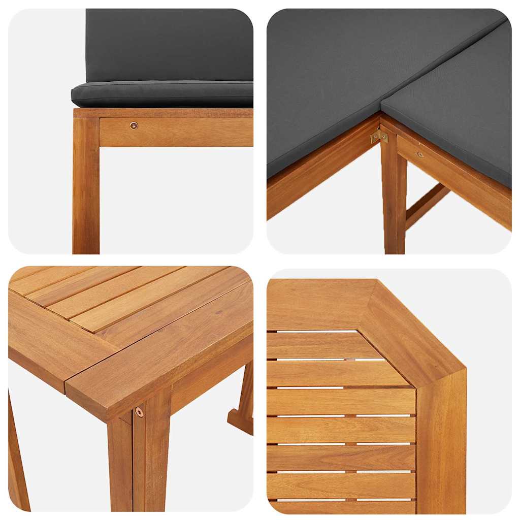 Set vrtne klupe 2 pcs Smeđa Čvrsto drvo akacije