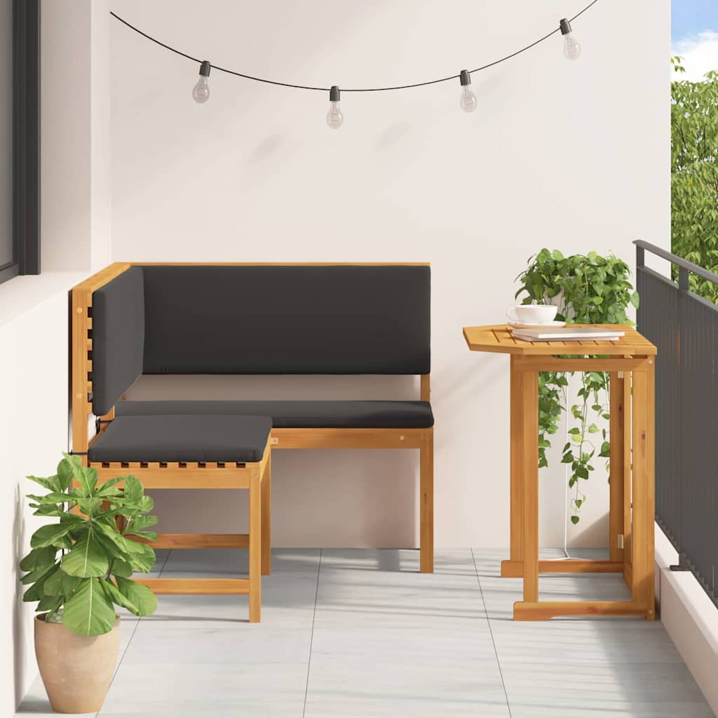 Set vrtne klupe 2 pcs Smeđa Čvrsto drvo akacije