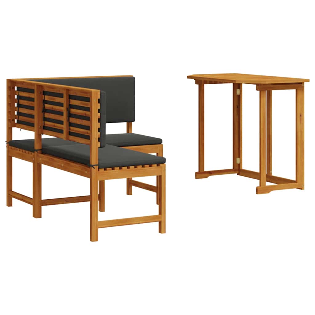 Set vrtne klupe 2 pcs Smeđa Čvrsto drvo akacije
