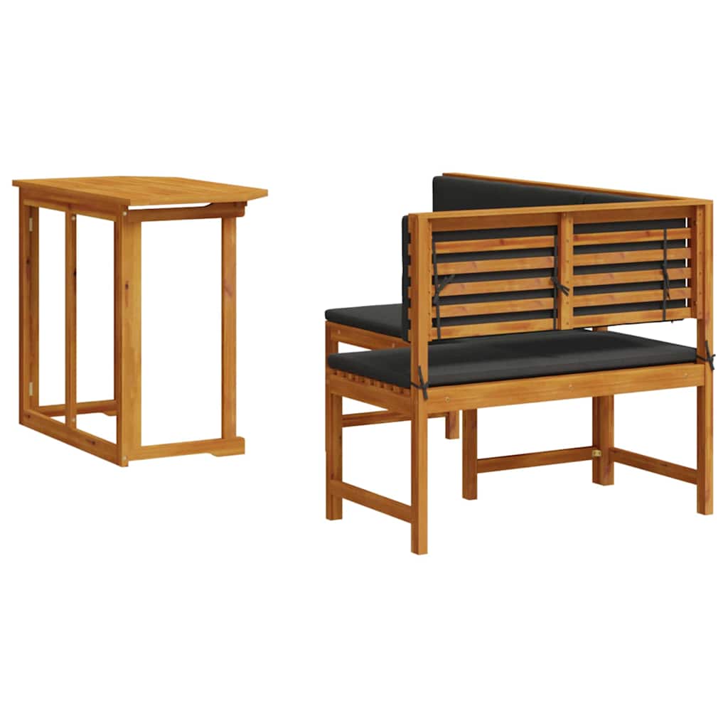Set vrtne klupe 2 pcs Smeđa Čvrsto drvo akacije
