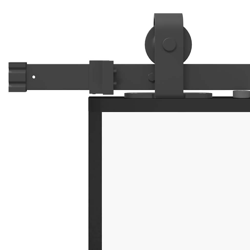 Klizna vrata s okovima crna 102,5x205 cm ESG staklo