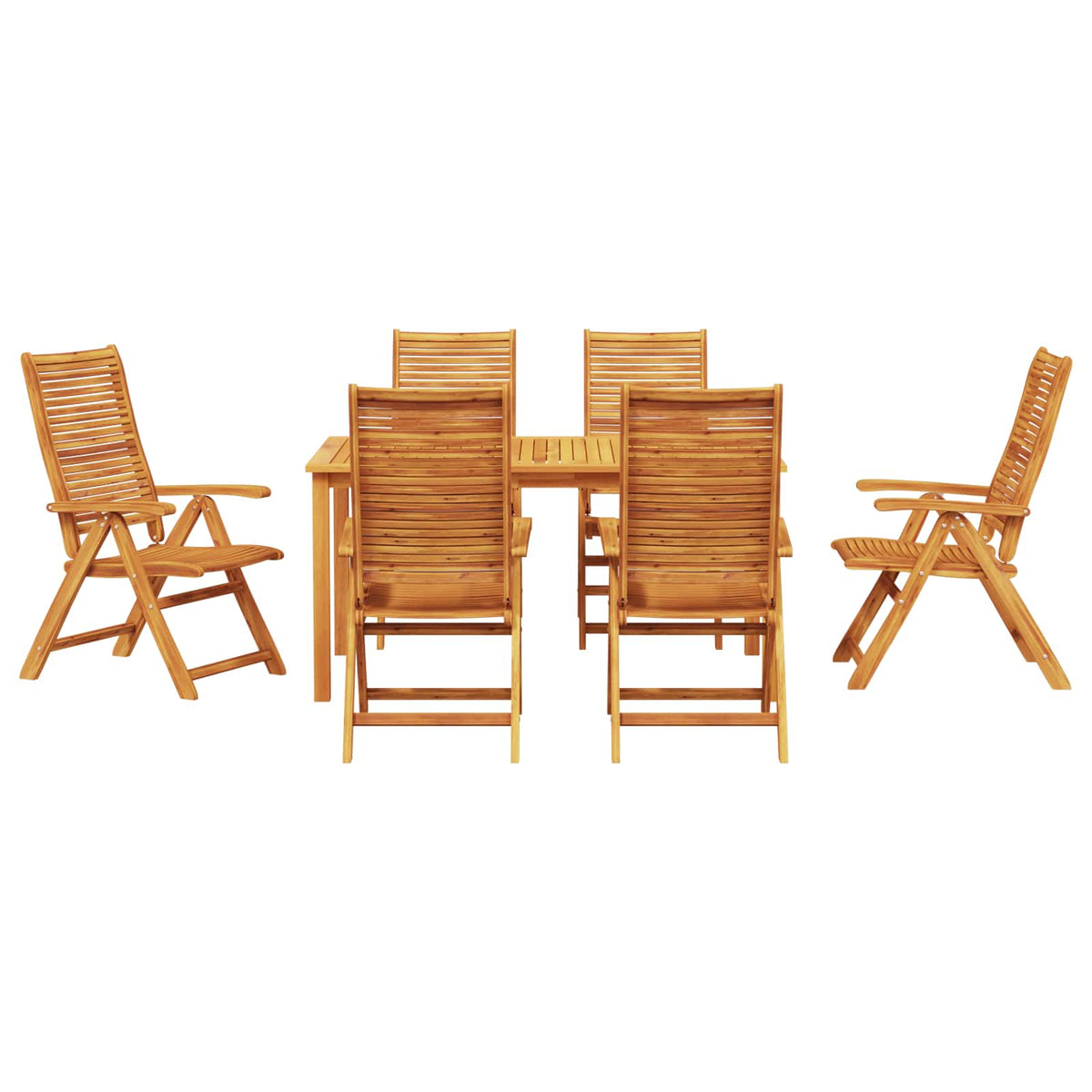 Vrtni set za objed 7 kom. Smeđa Čvrsto drvo akacije 150 x 90 x 75 cm