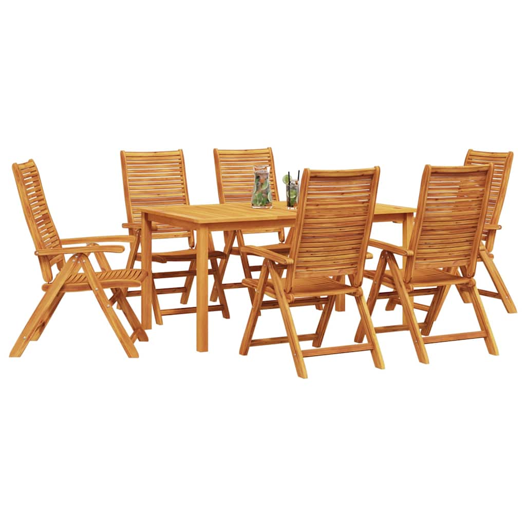 Vrtni set za objed 7 kom. Smeđa Čvrsto drvo akacije 150 x 90 x 75 cm