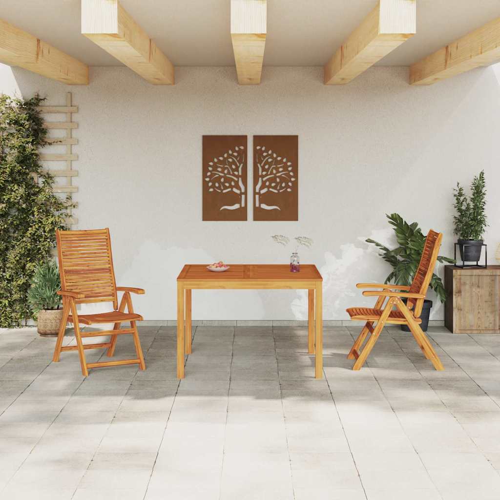 Vrtni set za objed 3 kom. Smeđa Čvrsto drvo akacije 110 x 110 x 75 cm