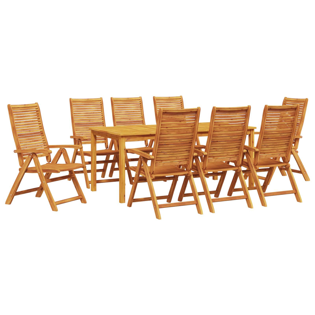 Vrtni set za objed 9 kom. Smeđa Čvrsto drvo akacije 180 x 90 x 75 cm