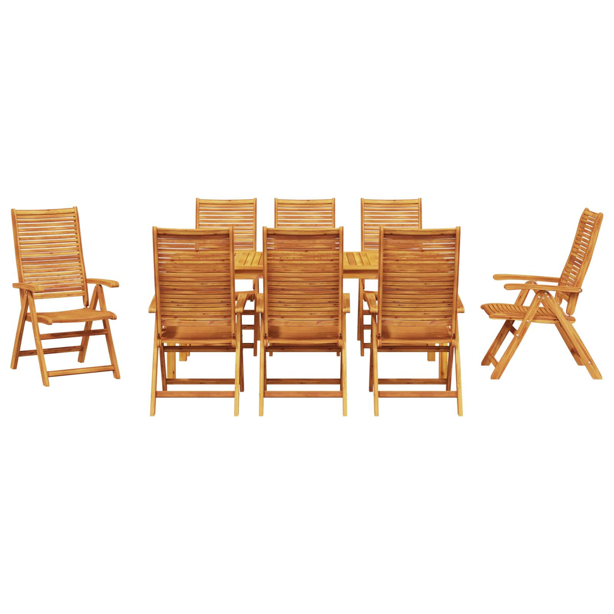 Vrtni set za objed 9 kom. Smeđa Čvrsto drvo akacije 180 x 90 x 75 cm