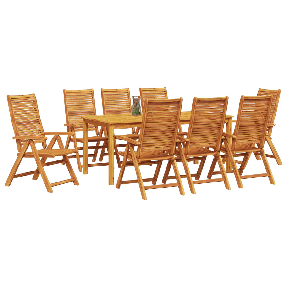 Vrtni set za objed 9 kom. Smeđa Čvrsto drvo akacije 180 x 90 x 75 cm