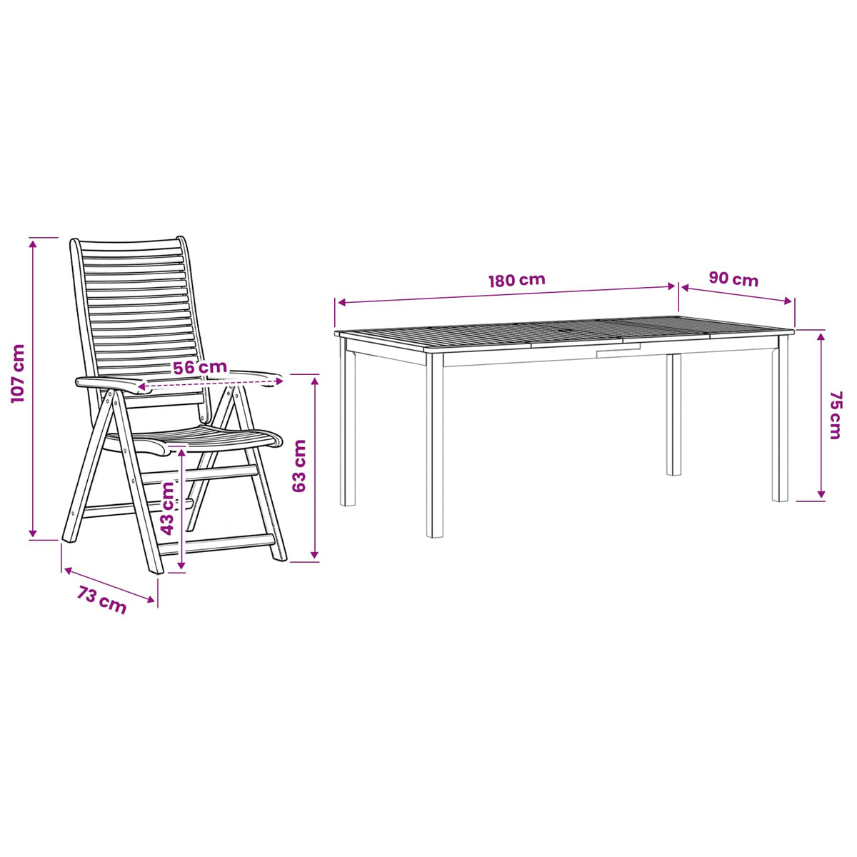 Vrtni set za objed 9 kom. Smeđa Čvrsto drvo akacije 180 x 90 x 75 cm
