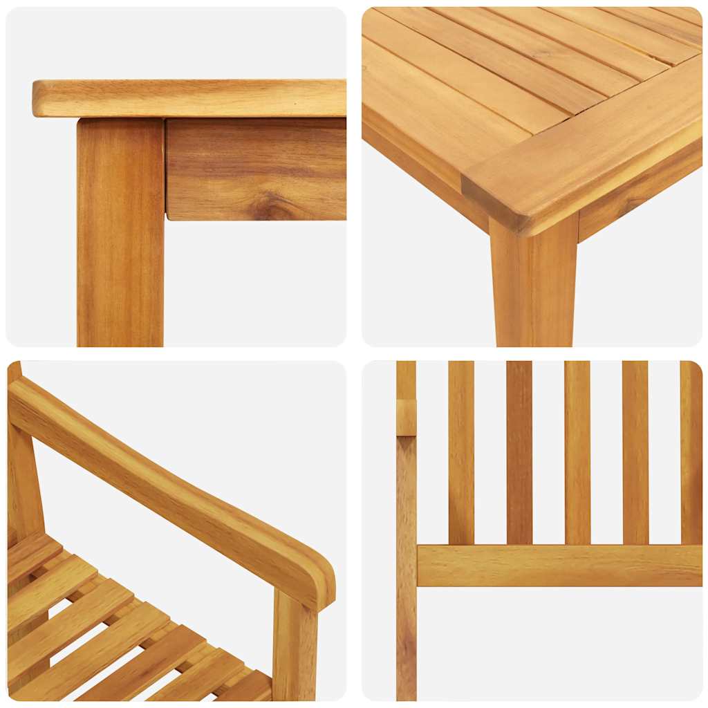 Vrtni set za objed 7 kom. Smeđa Čvrsto drvo akacije 140 x 80 x 74 cm