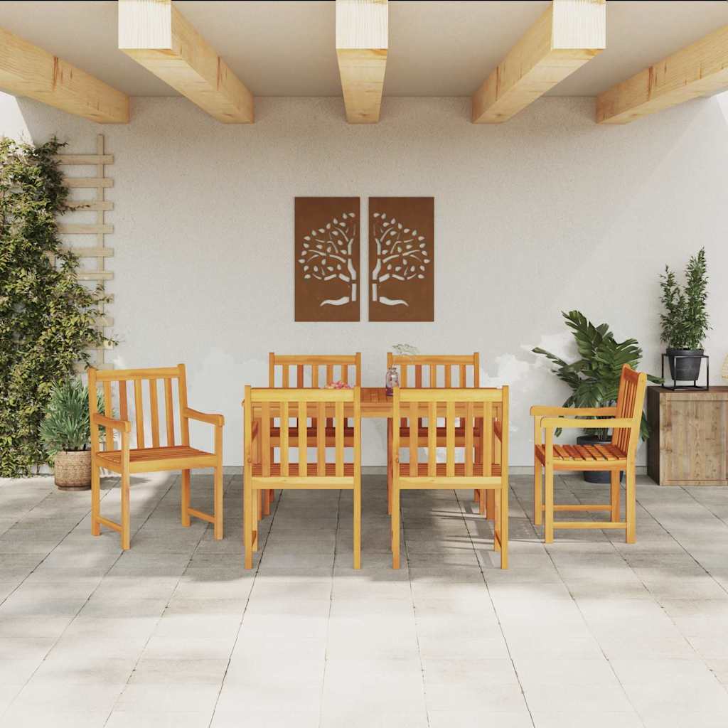Vrtni set za objed 7 kom. Smeđa Čvrsto drvo akacije 140 x 80 x 74 cm