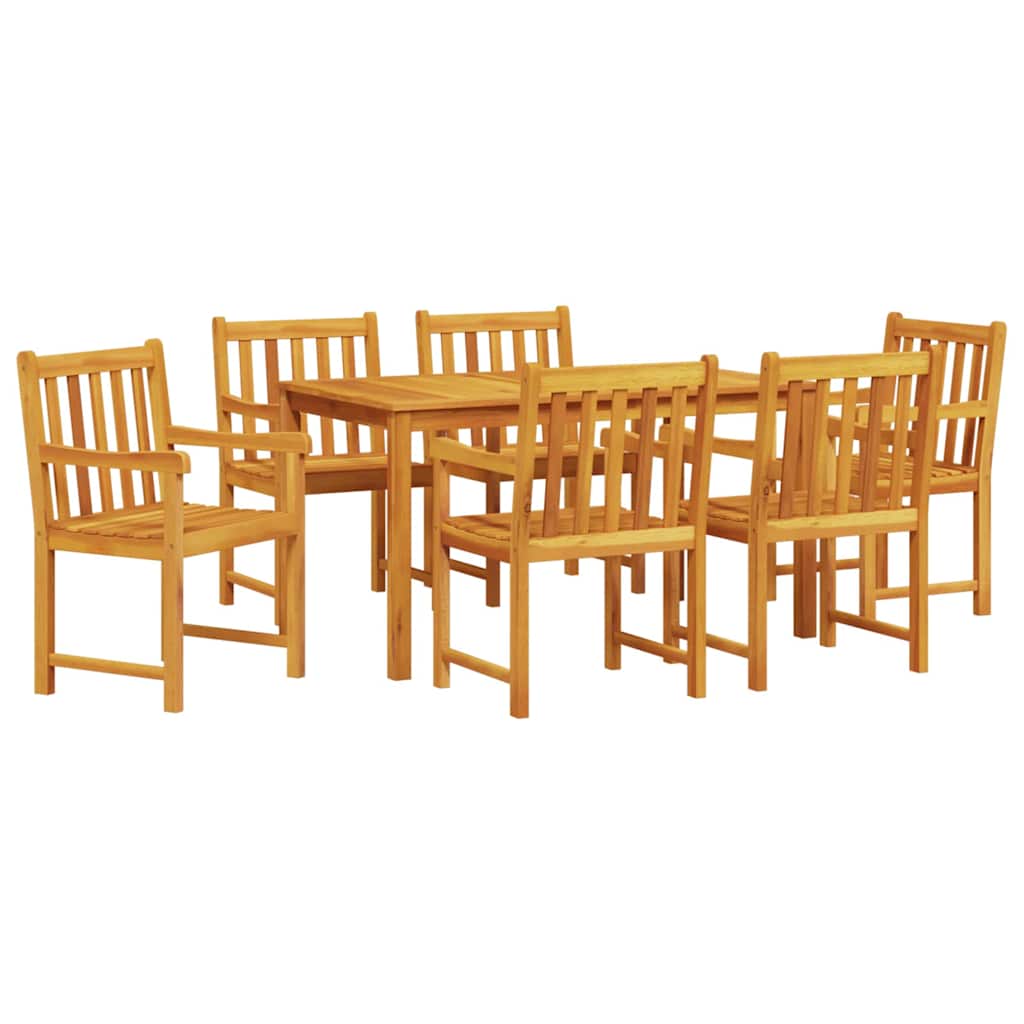 Vrtni set za objed 7 kom. Smeđa Čvrsto drvo akacije 140 x 80 x 74 cm