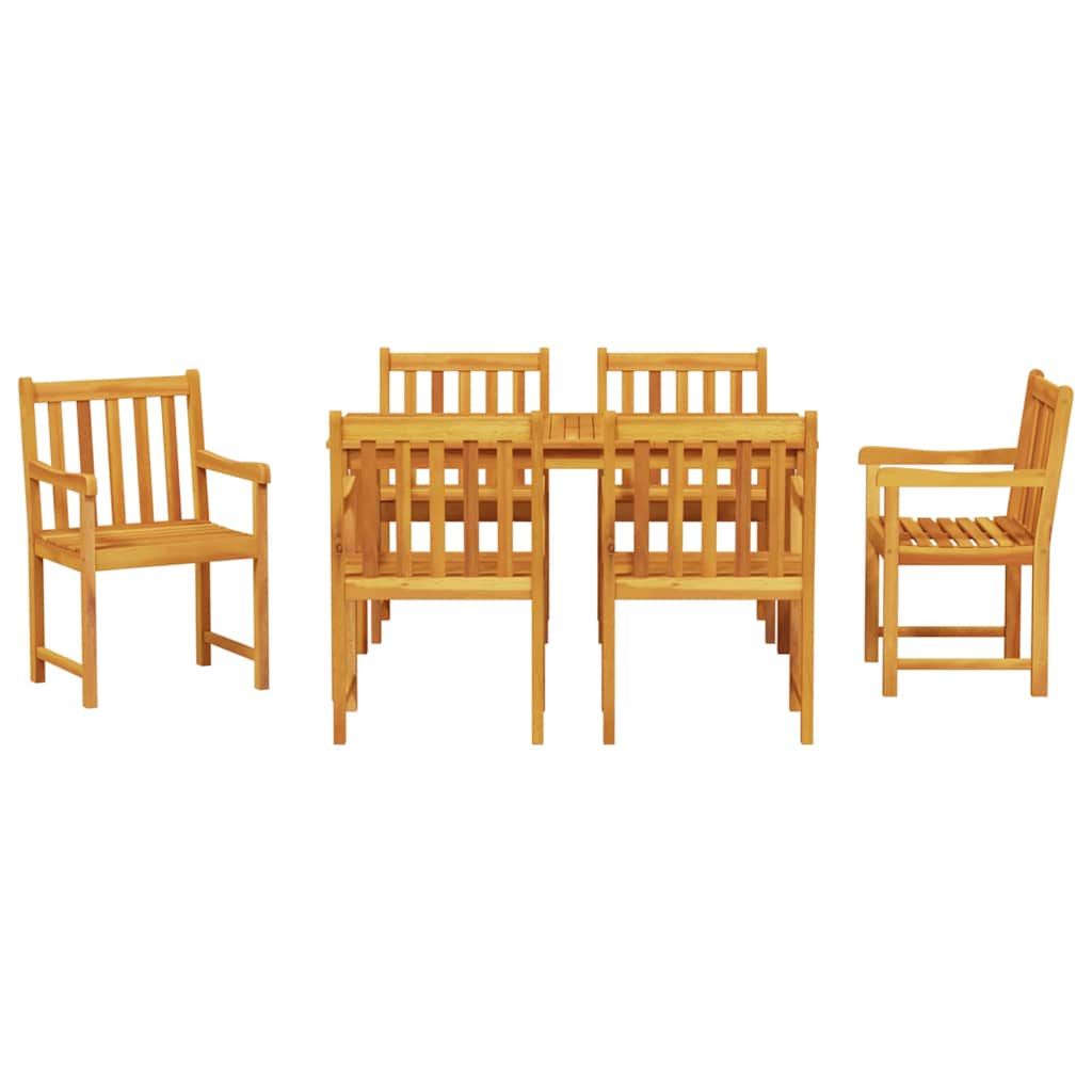 Vrtni set za objed 7 kom. Smeđa Čvrsto drvo akacije 140 x 80 x 74 cm