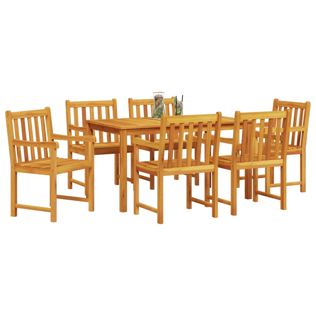 Vrtni set za objed 7 kom. Smeđa Čvrsto drvo akacije 140 x 80 x 74 cm