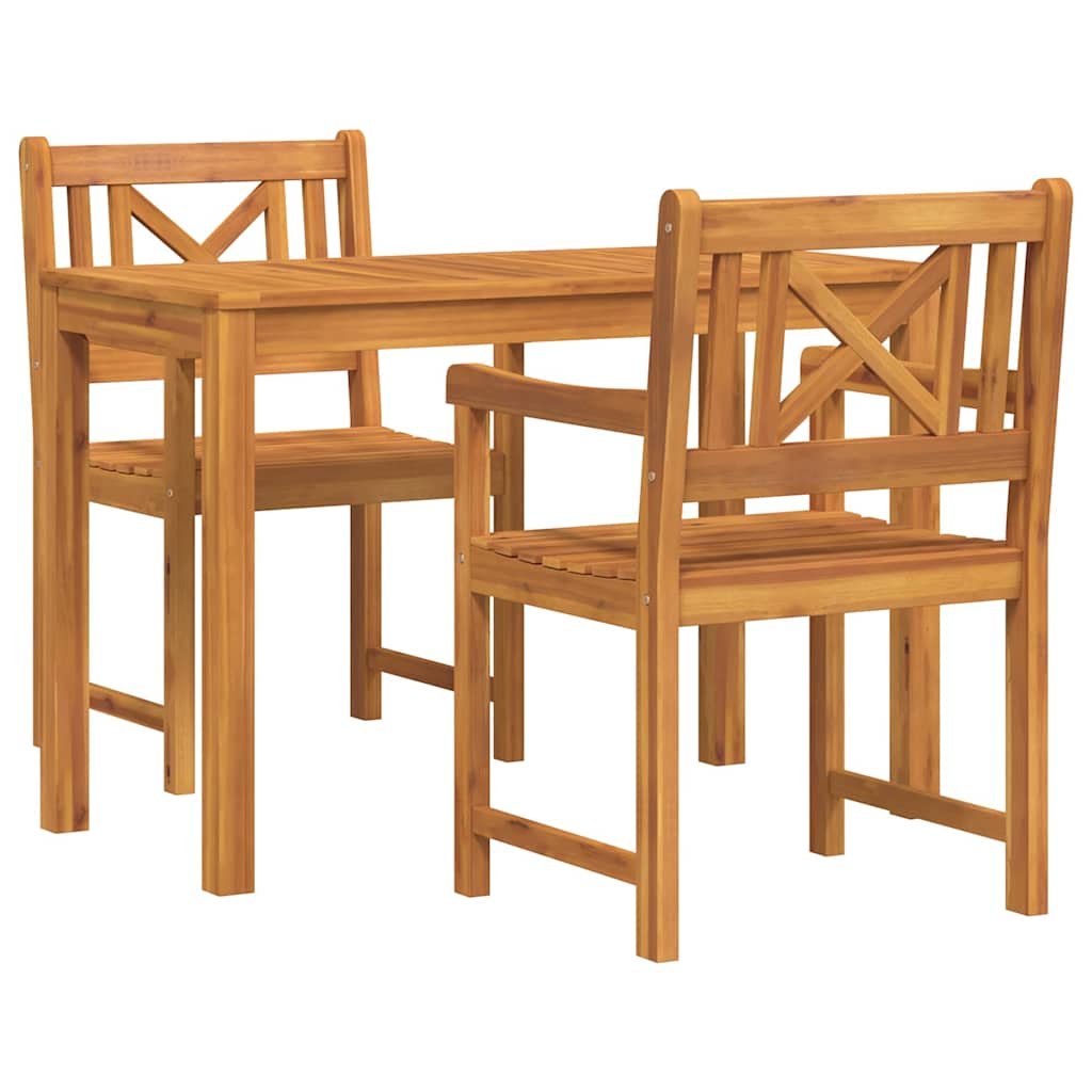 Vrtni set za objed 3 kom. Smeđa Čvrsto drvo akacije 110 x 55 x 74 cm