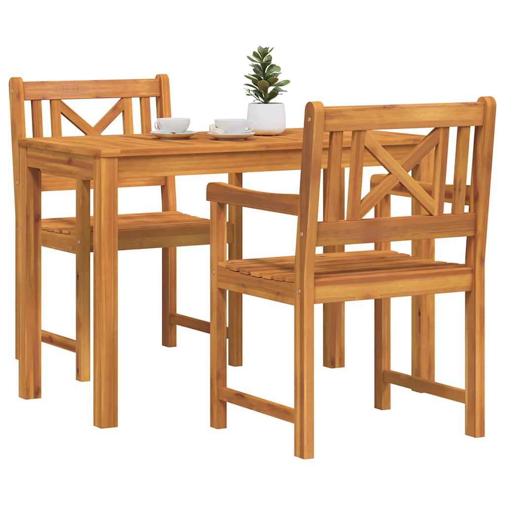 Vrtni set za objed 3 kom. Smeđa Čvrsto drvo akacije 110 x 55 x 74 cm