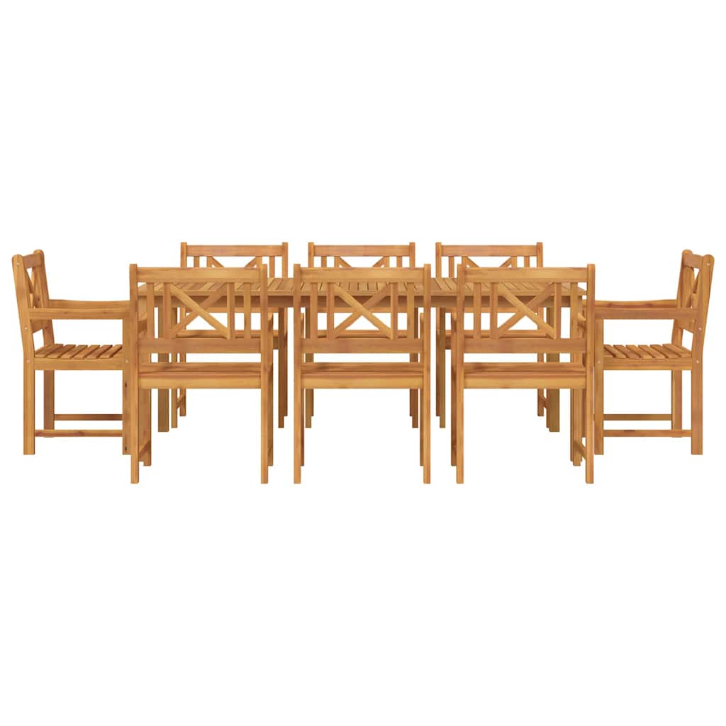 Vrtni set za objed 9 kom. 8-sjedala Smeđa Čvrsto drvo akacije 200 x 100 x 74 cm