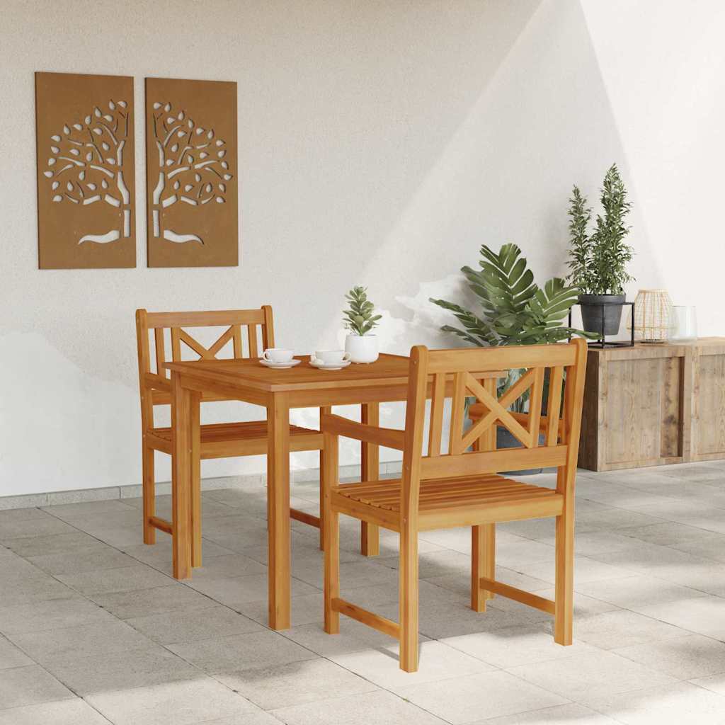 Vrtni set za objed 3 kom. Smeđa Čvrsto drvo akacije 85 x 85 x 74 cm