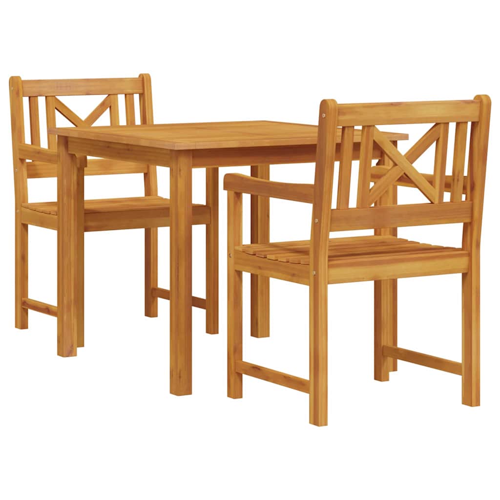 Vrtni set za objed 3 kom. Smeđa Čvrsto drvo akacije 85 x 85 x 74 cm
