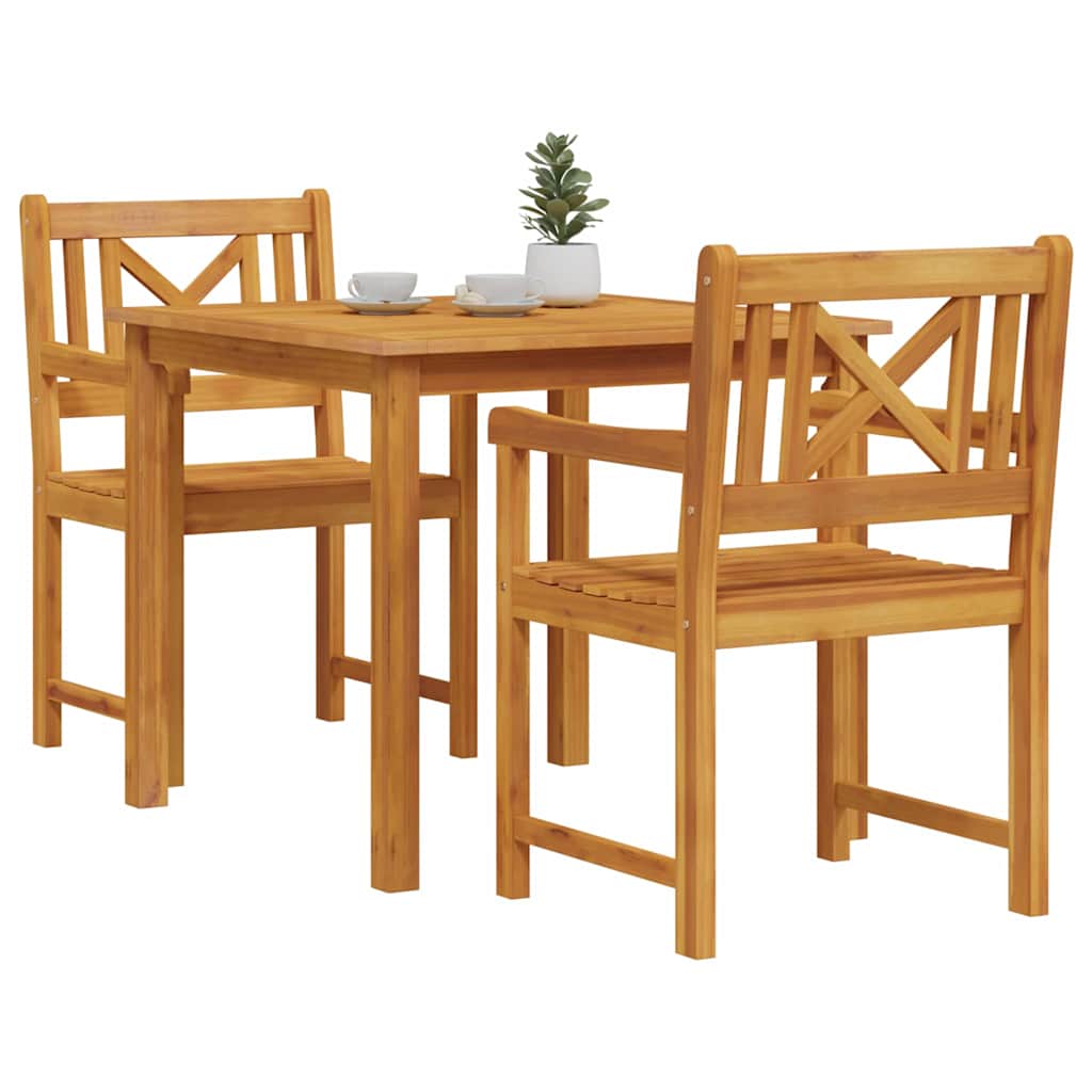 Vrtni set za objed 3 kom. Smeđa Čvrsto drvo akacije 85 x 85 x 74 cm