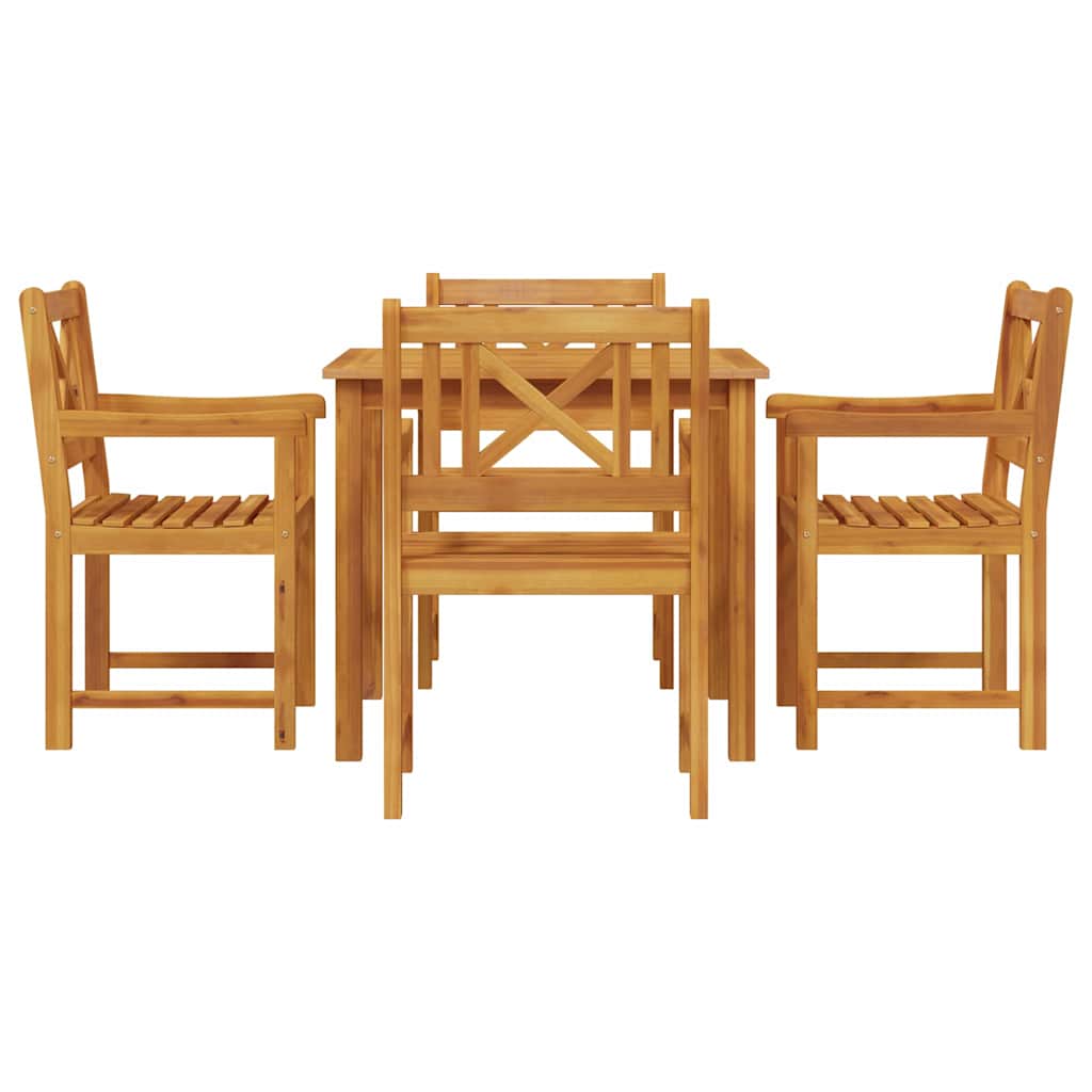 Vrtni set za objed 5 kom. Smeđa Čvrsto drvo akacije 85 x 85 x 74 cm