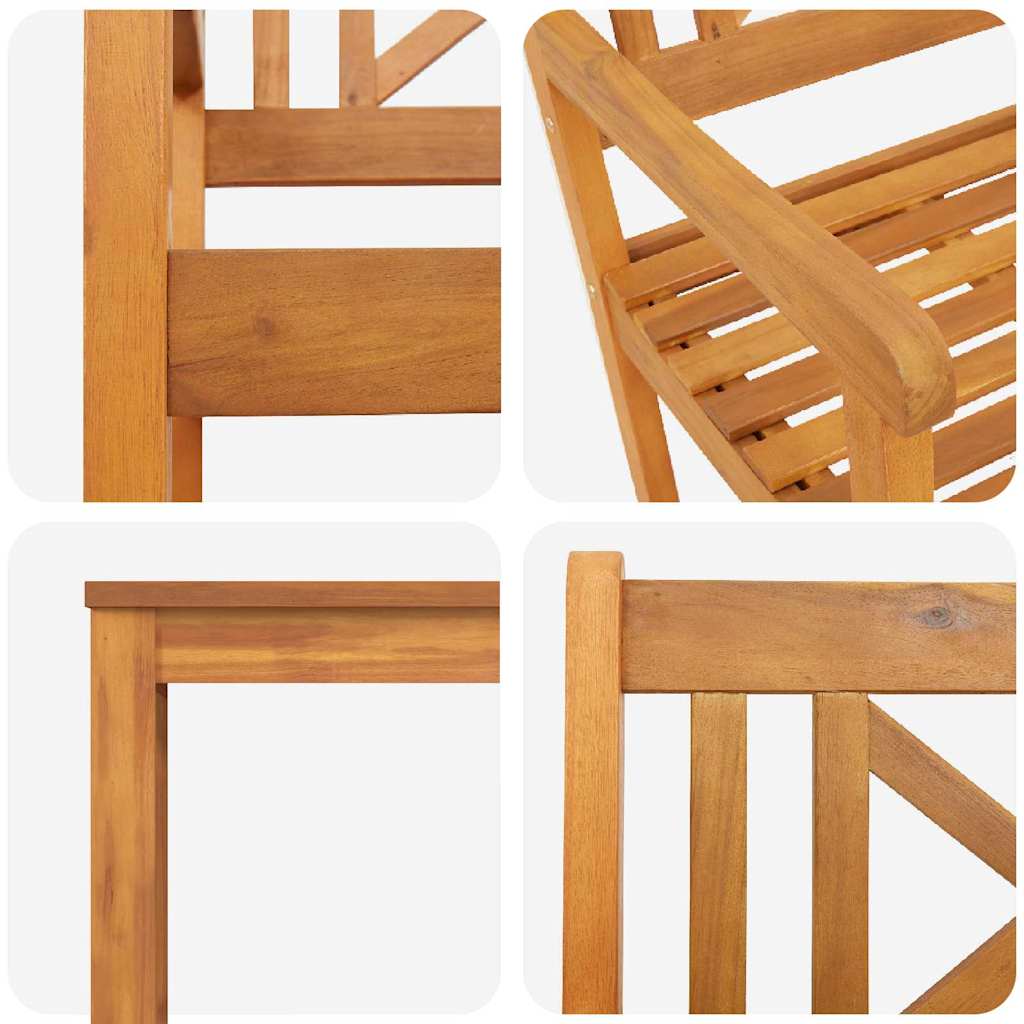 Vrtni set za objed 3 kom. Smeđa Čvrsto drvo akacije 110 x 110 x 74 cm