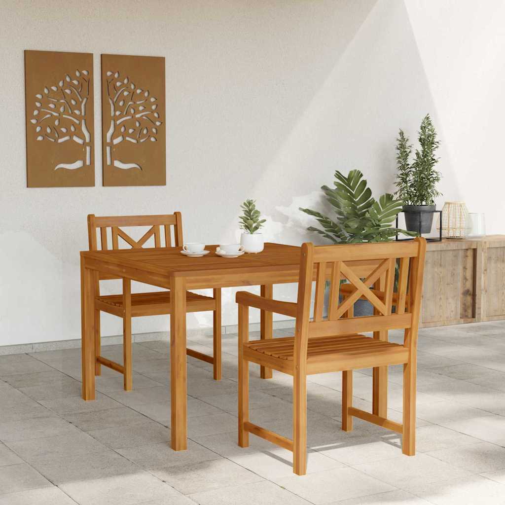 Vrtni set za objed 3 kom. Smeđa Čvrsto drvo akacije 110 x 110 x 74 cm