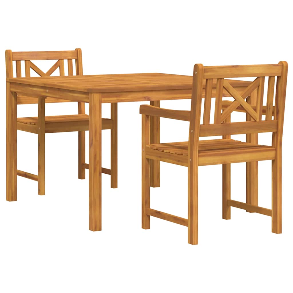 Vrtni set za objed 3 kom. Smeđa Čvrsto drvo akacije 110 x 110 x 74 cm