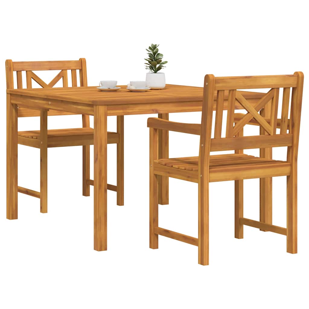Vrtni set za objed 3 kom. Smeđa Čvrsto drvo akacije 110 x 110 x 74 cm