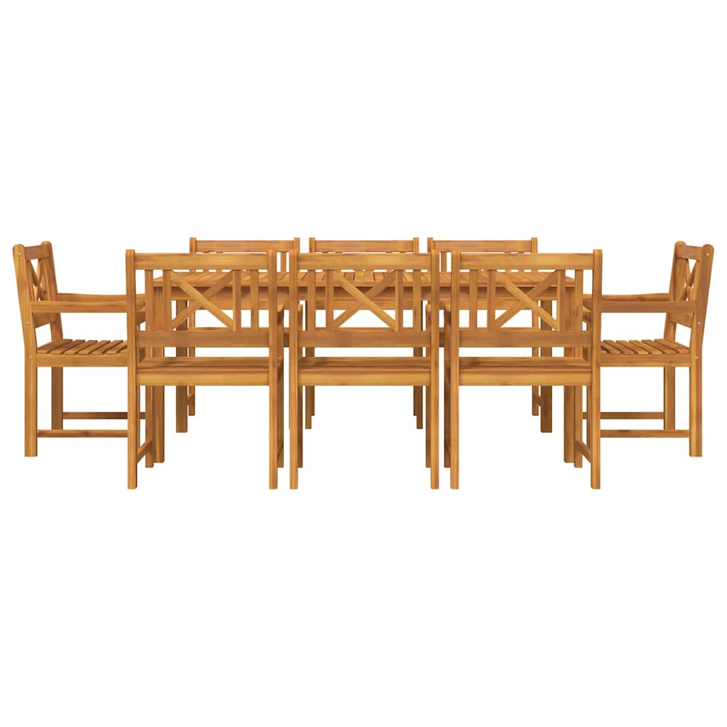 Vrtni set za objed 9 kom. 8-sjedala Smeđa Čvrsto drvo akacije 180 x 90 x 74 cm