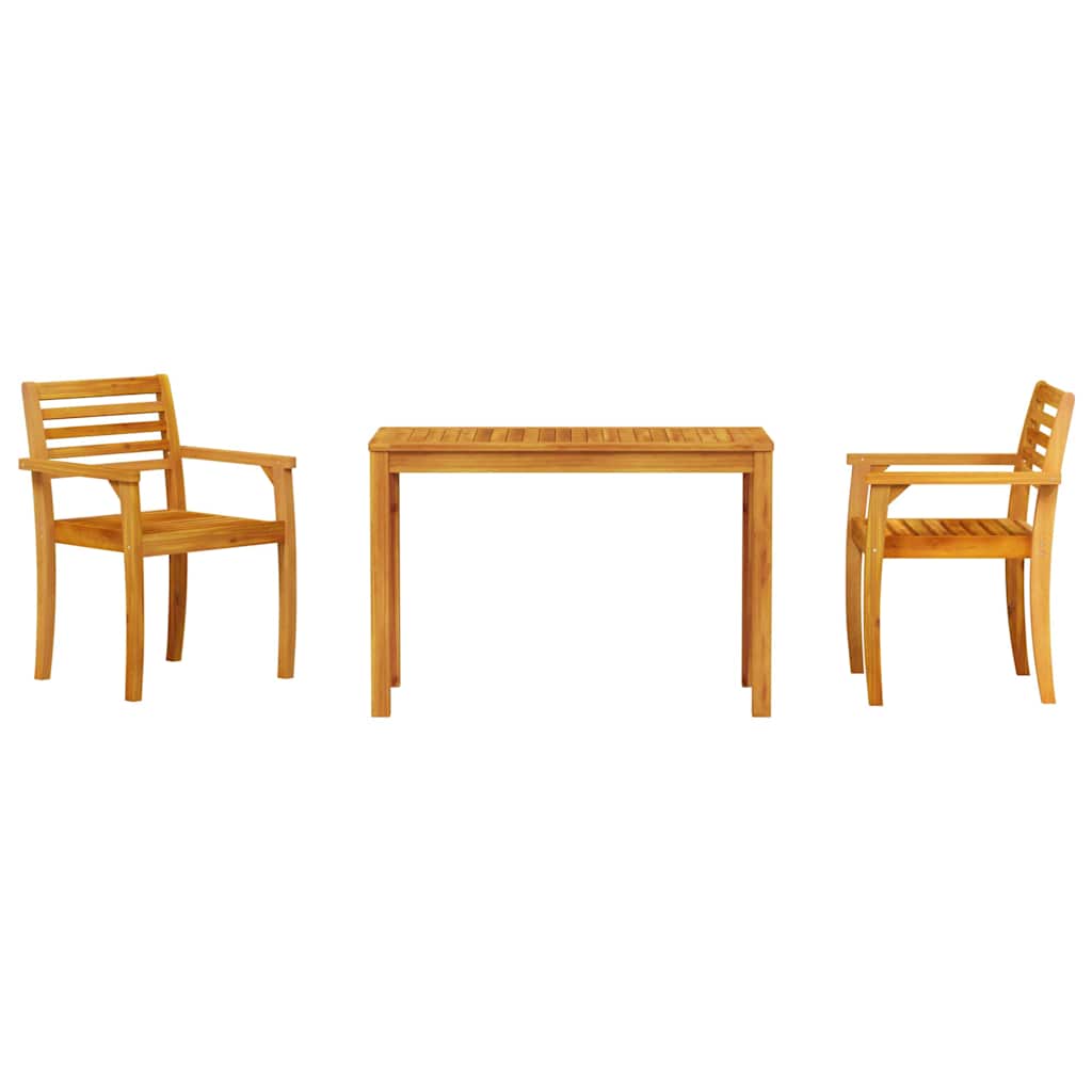 Vrtni set za objed 3 kom. Smeđa Čvrsto drvo akacije 110 x 55 x 75 cm
