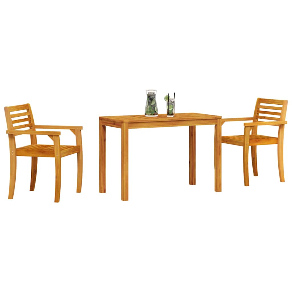 Vrtni set za objed 3 kom. Smeđa Čvrsto drvo akacije 110 x 55 x 75 cm