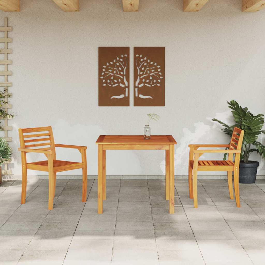 Vrtni set za objed 3 kom. Smeđa Čvrsto drvo akacije 85 x 85 x 75 cm